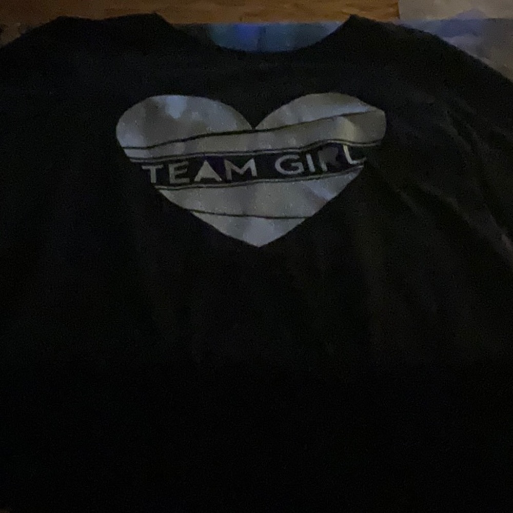 Black and silver “Team Girl” tee shirt size: 7